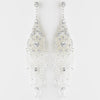 Silver Clear Crystal & Rhinestone Chandelier Bridal Wedding Earrings 9681