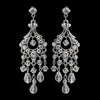 Swarovski Crystal & Rhinestone Chandelier Rhodium Bridal Wedding Earrings