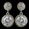 Rhodium Clear CZ Round Crystal Bridal Wedding Necklace 9620 & Bridal Wedding Earrings 9732 Bridal Wedding Jewelry Set