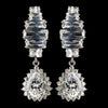 Rhodium Clear Teardrop CZ Crystal Drop Bridal Wedding Earrings 9739