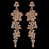 Rose Gold Peach Rhinestone Round Dangle Bridal Wedding Earrings 9889