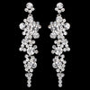 Silver Clear Rhinestone Round Dangle Bridal Wedding Earrings 9889