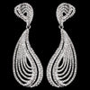 Silver Clear Rhinestone Dangle Bridal Wedding Earrings 9893