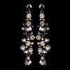 Antique Gold Brown & Champagne Rhinestone Drop Bridal Wedding Earrings 9961