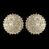 Gold Clear CZ Crystal Round Stud Bridal Wedding Earrings 9966