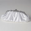 Satin Bridal Wedding Evening Bag 324 with Silver Frame & Silver Shoulder Strap