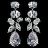 Rhodium Clear Multi Cut CZ Crystal Dangle Bridal Wedding Earrings 2803