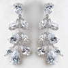Rhodium Silver Clear CZ Teardrop Dangle Bridal Wedding Earrings 3904