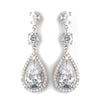 Silver Clear CZ Crystal Bridal Wedding Earrings 5878