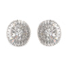 Oval Round Rhodium Clear CZ Crystal Bagquette Stud Bridal Wedding Earrings 82078