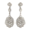 Silver Clear Rhinestone Chandelier Bridal Wedding Earrings 8685