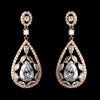 Rose Gold Clear Multi Cut Teardrop CZ Crystal Chandelier Bridal Wedding Earrings 7769