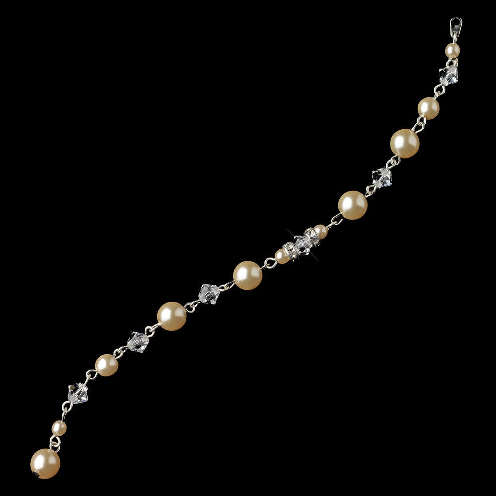 Silver Ivory Pearl & Swarovski Crystal Bead Jewelry Extender 5