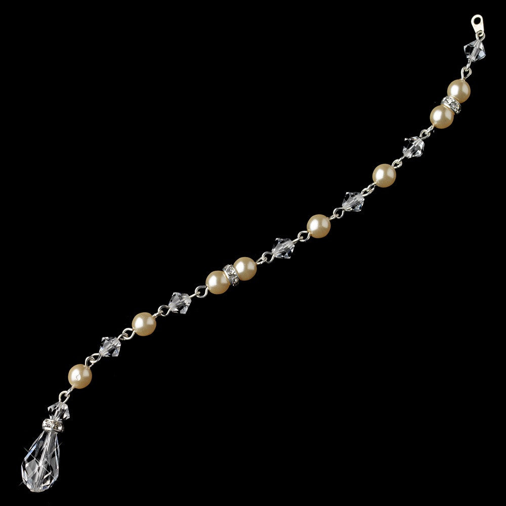 Silver Ivory Pearl & Swarovski Crystal Bead Jewelry Extender 6