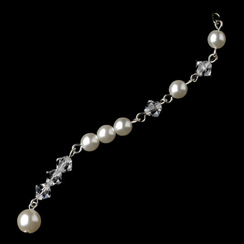 Silver Pearl & Swarovski Crystal Bead Jewelry Extender 7