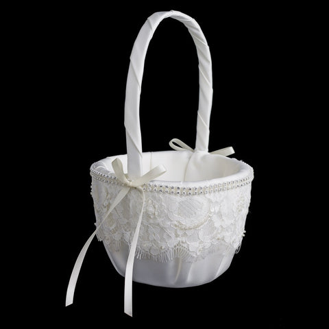 Lace Bridal Wedding Flowergirl Basket 800