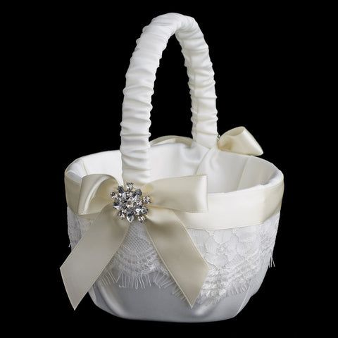 Ribbon & Bridal Wedding Brooch Bridal Wedding Flowergirl Basket Set 848