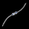 Silver Light Blue Teardrop Rhinestone Bridal Wedding Bracelet 0201