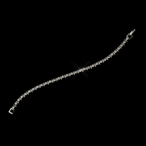 Silver Clear Rhinestone S Link Tennis Bridal Wedding Bracelet 17100