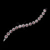 Silver Pink Round Rhinestone Bridal Wedding Bracelet 2614