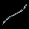 Silver Teal Round Rhinestone Bridal Wedding Bracelet 2614