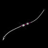 Silver Fuchsia & Clear Marquise Rhinestone Bridal Wedding Bracelet 3995