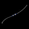 Silver Sapphire & Clear Marquise Rhinestone Bridal Wedding Bracelet 3995