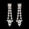 Silver Clear Navette Rhinestone Drop Bridal Wedding Earrings 0066