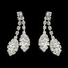 Silver Clear Marquise Rhinestone Drop Bridal Wedding Earrings 0392