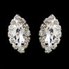 Silver Clear Marquise Rhinestone Stud Bridal Wedding Earrings 0784