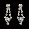Silver Clear Round Rhinestone Drop Bridal Wedding Earrings 0930