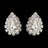 Silver Clear Teardrop Rhinestone Stud Bridal Wedding Earrings 1002