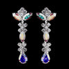 Silver AB & Clear Round, Marquise, Teardrop Bridal Wedding Earrings 1007