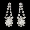 Silver Clear Teardrop Dangle Bridal Wedding Earrings 1320