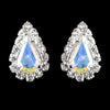 Silver AB Teardrop Stud Bridal Wedding Earrings 1361