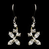 Silver Clear Round & Marquise Rhinestone Drop Bridal Wedding Earrings 1520