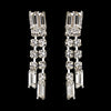 Silver Clear Baguette Rhinestone Dangle Bridal Wedding Earrings 1611