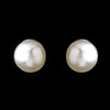 Silver White 4mm Pearl Stud Bridal Wedding Earrings 3162