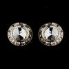 Gold Clear Rhinestone Rondelle Stud Bridal Wedding Earrings 4712