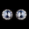 Silver Light Blue Rhinestone Rondelle Stud Bridal Wedding Earrings 4712