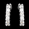 Silver Clear CZ Crystal Hoop Bridal Wedding Earrings 4717