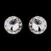 Silver Clear Rhinestone Stud Button Bridal Wedding Earrings 4722