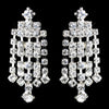 Silver Clear Five Row Rhinestone Chandelier Dangle Bridal Wedding Earrings 5097