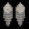 Silver Clear Baguette & Round Rhinestone Chandelier Bridal Wedding Earrings 5282