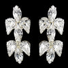 Silver Clear Teardrop & Marquise Rhinestone Drop Bridal Wedding Earrings 5611