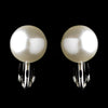 Silver White Pearl Stud or Clipped Bridal Wedding Earrings 6052