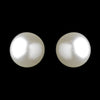 Silver White Glass Pearl & Swarovski Crystal Bead Dangle Bridal Wedding Earrings 2124