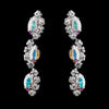 Silver AB Alternating Marquise Rhinestone Dangle Bridal Wedding Earrings 6122