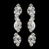 Silver Clear Alternating Marquise Rhinestone Dangle Bridal Wedding Hair Clipped Bridal Wedding Earrings 6122