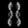 Silver Emerald Alternating Marquise Rhinestone Dangle Bridal Wedding Earrings 6122